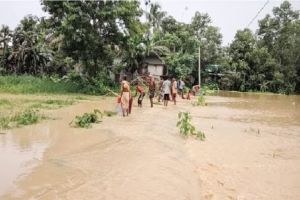 পাহাড়ি ঢ*লে মাধবপুরে চার গ্রাম প্লা*বিত