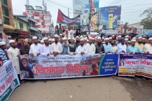 ফি লি স্তি নে গণহ*ত্যার প্রতি*বাদে সুনামগঞ্জে বি ক্ষো ভ