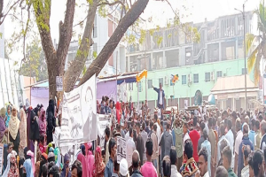 স্বতন্ত্র প্রার্থী ম্যান্ডেলার ঘোড়া প্রতীকের সমর্থনে  মিছিল