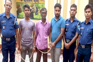 চোরাইকৃত চা-পাতা উদ্ধার:  তিন আসামী গ্রে প্তা র