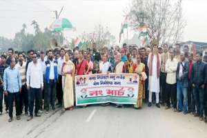 মনু নদীর বাঁধ সংস্কারের দাবিতে কৈলাসহরে কংগ্রেসের লংমার্চ