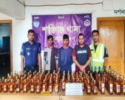 শান্তিগঞ্জে ১১৫ বোতল ভারতীয় মদসহ আটক ২