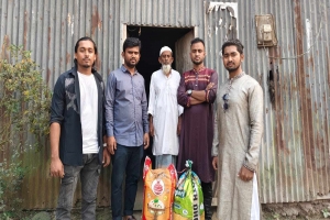 মাধবপুরে জুলাই অ ভ্যু ত্থা নে নিহতের পরিবারের পাশে ছাত্ররা