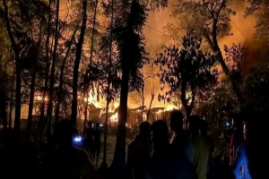 শান্তিগঞ্জে অ*গ্নিকাণ্ডে মুদি দোকানসহ ১০ বসতঘর পু*ড়ে ছা*ই