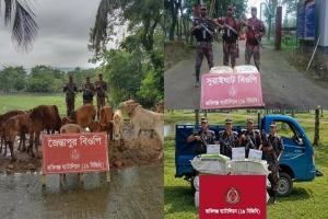 জৈন্তাপুর-কানাইঘাটে  ৫৬ লাখ টাকার সিগারেট, গরু ও চা-পাতা জ*ব্দ