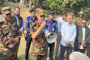 দোয়ারাবাজার পরিদর্শনে সেনাবাহিনীর বিগ্রেডিয়ার জেনারেল