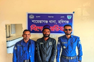 শায়েস্তাগঞ্জে সাজা পরোয়ানাভুক্ত আসামী গ্রে ফ তা  র 