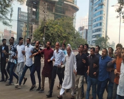 হরতালের সমর্থনে রিজভীর নেতৃত্বে মিছিল