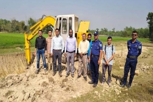 মাধবপুরে অবৈধভাবে মাটি উত্তোলনে জরিমানা