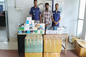 আখাউড়ায় অর্ধকোটি টাকার ভারতীয় মোবাইল ফোন-ডিসপ্লে জব্দ, আ ট ক ১