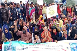 মানসুরা হ ত্যা র প্রতিবাদে মাধবপুরে মা ন ব ব ন্ধ ন