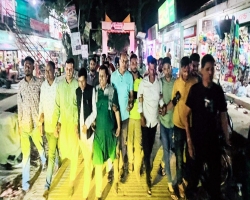 তফসিলকে স্বাগত জানিয়ে শান্তিগঞ্জে আনন্দ মিছিল