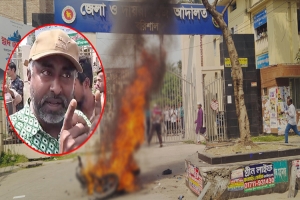 দুই সাংবাদিককে পি টি য়ে মোটরসাইকেল পু*ড়িয়ে দিলেন ছাত্রদল নেতা