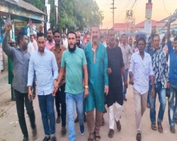 রনজিত সরকারকে স্বাগত জানিয়ে জামালগঞ্জে মিছিল